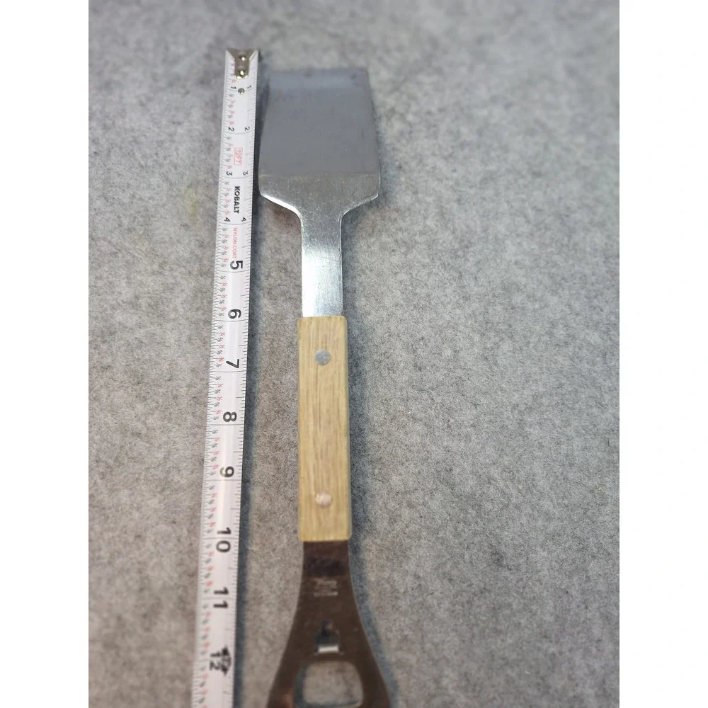 Vintage Vernco Stainless Steel Spatula Slicer Bottle Opener Wood Handle Japan